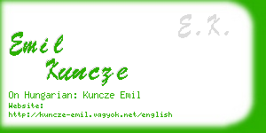 emil kuncze business card